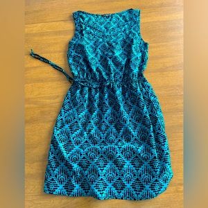 Bebop Dress Medium Turquoise and Black